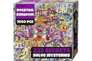 QUOKKA 1000 Piece Puzzle for Adults – 223 Hidden Secrets, Engaging Audio Story, Snap-Tight Thick Pieces – Collect All Four Adult Puzzles in Series To Build One Epic Mystery Realm - Rocktail Kingdom