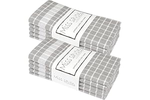 MISS SAVON Strofinacci Cucina Set di 10 Canovacci Cucina Cotone 100% Stracci Cucina Set Strofinacci Cucina Grigio di Alta qualità