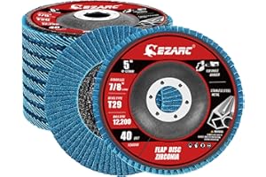 EZARC Dischi Lamellari Ø 125 mm x 22,2 mm, 10 Pezzi Grana 40 Dischi Abrasivi Lamellari per Acciaio Inossidabile, Metallo e Legno per Smerigliatrice Angolare