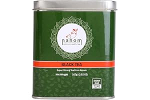 NAHOM Premium CTC Assam Black Tea & English Breakfast Tea| STRONG, Full Bodied, Bold, Delicious| Perfect for Kombucha, Iced Tea & Irish Breakfast Tea 3.53oz / 100g TIN