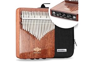 MOOZICA 21 Tasten Professionelle EQ Kalimba integrierter Piezo-Tonabnehmer, Kalimba-Daumenklavier mit Chorus- und Verzögerungseffektsteuerung, professionelle akustisch-elektrische Kalimba (K21EQX)