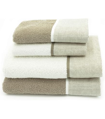 Lot De 4 Serviettes De Bain En Coton Vert Creole Rosy - 2 Serviettes Visage 60x110 Cm + 2 Serviettes Invité 40x60 Cm - Motif Floral à Volants