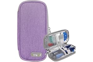 AYVANBER Insulin Cooler Travel Case Small Diabetic Medication Cooler Portable Cooling Bag with 2 Reusable Gel Ice Packs for Insulin Pens While Traveling and Other Diabetic Supplies (Purple)