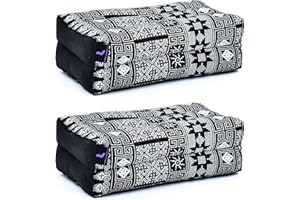 ‎LEEWADEE Leewadee Yoga Block 2er-Set Yogaklotz Pilates Yogakissen Meditationskissen Ökologisches Naturprodukt, 35x18x12 cm, Kapok