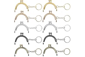 Arc en Métal Cadre Baiser Fermoir Serrure Semi-Circulaire Sac À Main Sac Cadre Fermoir Serrure Fermoirs Craft Cadre avec Porte-clés pour DIY Porte-Monnaie Faisant 10 Pièces (5 Couleurs)
