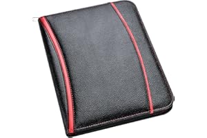 Carpeta profesional Arpan de tamaño A4 con cubierta suave y acolchada, calculadora y bloc de notas, ideal para uso personal, ejecutivo, de oficina, empresarial, para conferencias, de negocios (color negro)