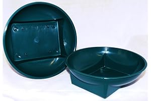 ROUND SQUARE BASED BOWL 2 Green Round Square Based Plastic Posy or Flower Bowl for Oasis Floral Foam