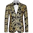 MAGE MALE Men's Dress Party Floral Suit Jacket Notched Lapel Slim Fit Two Button Stylish Blazer