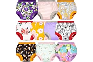 BIG ELEPHANT Baby Mädchen 6er-Pack Töpfchen-Unterwäsche, gepolsterte, saugfähige Blumen-Trainingshose für Kleinkinder