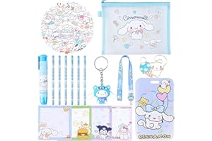 HEARTSKING Cute School Supplies, Kawaii Stationary Set, Including Stickers, Pencils, Pen-Style Eraser, Sticky Note, Lanyard with ID Badge, Back to School Gift for Girls Boys Kids