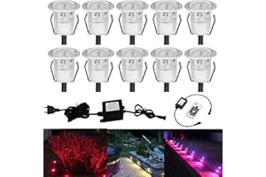 CHNXU LED Spot Encastrable Extérieur Mini Spot Encastré de Ø30mm Eclairage Encastrables Extérieur pour Terrasse Enterre IP67 Etanche DC12V Lumière pour Escalier (rgb, 10 kit)