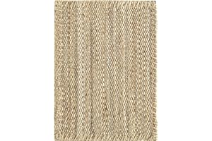 HAMID - Alfombra de Yute Granada 100% Fibra de Yute Natural, Alfombra Suave, Tejida a Mano, Alfombra de Salón, Comedor, Dormitorio, Pasillos, Entrada, Color Natural (70x50cm)