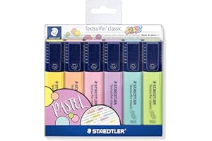 Staedtler 364 CWP6. Rotuladores fluorescentes Textsurfer. Estuche con 6 marcadores de color variados.