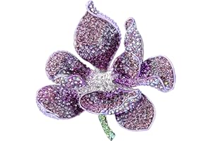 Ever Faith Spilla da donna con petali di orchidea in cristallo austriaco