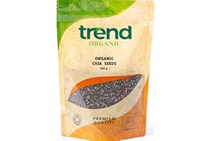 Trend Organic Chia Seeds, 500g–Good Source of Protein, Fibre, Healthy Fats, and Essential Minerals – Ideal for Smoothies – Certified Organic, Vegan, GMO-Free, No Additives No Preservatives, Raw