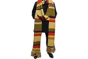 DOCTOR WHO Écharpe - 5,5 m de long saison 16-17 Officielle écharpe du quatrième Doctor de LOVARZI