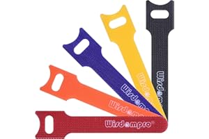 Wisdompro 50 Pack Reusable Cable Ties, Adjustable Releasable Hook and Loop Cable Straps Organiser for PC Cable Management, Organizing Cords, TV, Desk - 4 Inches