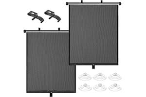 JINRUBY Car Window Shades for Baby - 2 Pack Retractable Car Sun Roller Shade with Suction Cups Side Window Sunshades for UV and Sun Glare Protection 50CM*45CM