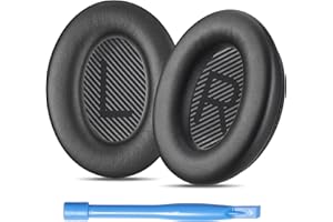 AHG Accessory House Global qc Replacement Ear Pads Cushions Compatible with Bose QuietComfort 35 II / QC35, QCSE, QCSC and QC45 wireless Headphones (Black) - Premium Material | Extra Thick | Durable