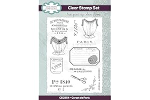 Creative Expressions Sello Transparente Corset De Paris A5 - Estampadora Fotopolímero Transparente para Hacer Lettering, Scrapbooking, Diario y Manualidades, Se Adhiere a Bloques de Acrílico