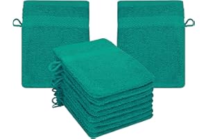 Betz Premium Lot de 10 Gants de Toilette en éponge lavettes pour Le Visage en 100% Coton Gant de Toilette pour bébé Couleur Vert émeraude