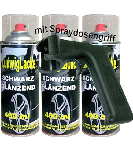 4 Spray Vernice Auto Kwasny Nero Lucido | 500 ML Cadauno | Per Ritocchi E Personalizzazioni