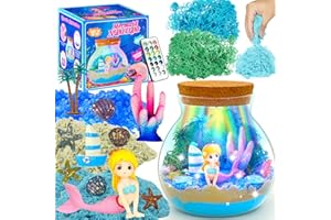 Doyran Regali Sirena per Ragazze, Kit Terrario Sirena per Bambini, Regalo di Compleanno per Ragazze di 4 5 6 7 8 9 10 11 12 Anni - Giocattoli Unicorno per Ragazze - Kit Arti e Mestieri per Bambini