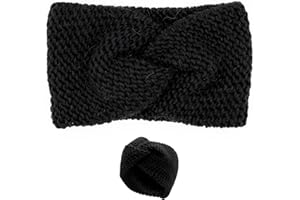 Colours & Beauty Bandeau Cheveux de Laine Noir Pour Femmes Made In Italy | Cache-oreilles Femmes Tricoté | Bandeau Oreille d’Hiver Femmes | Serre-tête Thermique