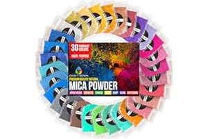 ‎CRAFT RESIN Craft Resin Epoxidharz Farbe Gießpulver Set – 30 Farbpigmente Mica Pulver für Schmuckherstellung Epoxidharz, Natürliche Perlglanz-Pigmente, Gießharz & Acrylgießen – Natürlich Farben Powder gießen