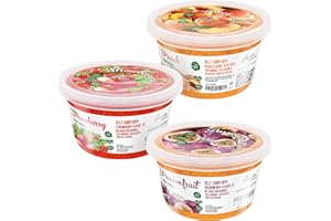 THE INSPIRE FOOD COMPANY INSPIRE FOOD Bubble Tea Perles 3 paquets Fraise, Fruit de la Passion, Pêche | perle de tapioca | 100% vegan et sans gluten, sans colorant artificiel, 450g chacun