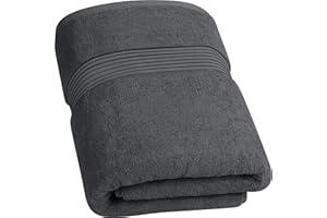 Utopia Towels – Luxurious Jumbo Bath Sheet - 100% Combed Ring-Spun Cotton, Ultra Soft and Highly Absorbent, Thick Large Bathroom Towels 90 x 180 CM's, Large Bathroom Towel (Grey)
