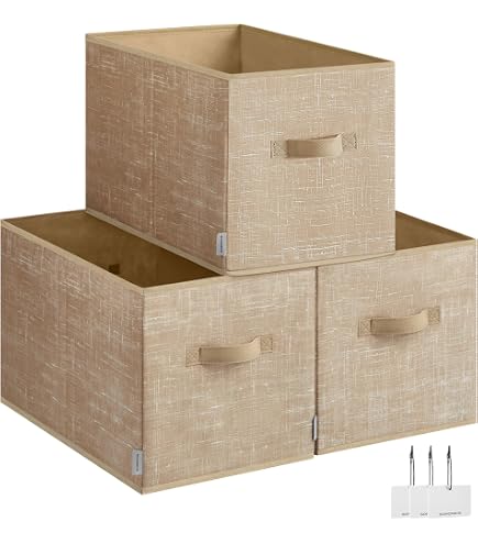 HNZIGE Set di 4 cubi portaoggetti in tessuto, 30,5 x 30,5 cm