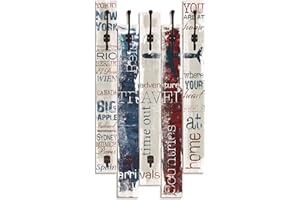 Artland Wandgarderobe Holz mit 8 Haken 63x114 cm Design Garderobe Paneel mit Motiv Landhausstil Zitat Reisen Bunt T9PC