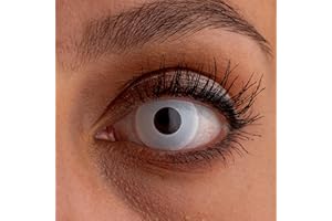 LEXXOO Farbige Kontaktlinsen ohne Stärke, 1 Paar (2 Stück) – „Zombie I“ – Kontaktlinsen Farbig für Halloween, Fasching, Karneval & Cosplay, Weiß Kontaktlinsen mit UV-Schutz