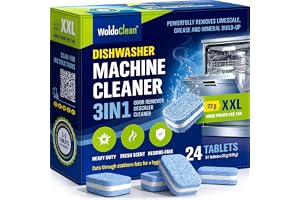 WoldoClean Diskmaskinrengörare 3in1 24 tabs 22g - avkalkar mot lukt | rengöring för diskmaskin, avkalkning, luktborttagare, 1 års förråd