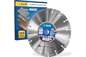 S&R Diamanttrennscheibe 230 x 22,2 mm Professional, Diamant-Trennscheibe zum Trennen von Baumaterialien, Beton, Naturstein, Stein, Ziegel, Mauerwerk, hohe Standzeit