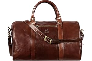 Bolsa de Viaje en Cuero, Bolso de Cuero para Hombres y Mujeres, Bolsa Deporte - Time Resistance