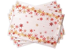 ‎MAISON D' HERMINE Maison d' Hermine Tischsets, 100% Baumwolle Set mit 4, dekoratives Oster-Tischset, waschbar, Abendessen, Tischset für Urlaub, Abendessen, Crystal Star – Erntedankfest/Weihnachten (33cm x 48cm)