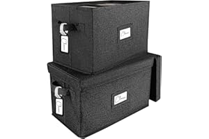 Woodoulogy Contenitore per dischi in vinile per LP da 7"/45 giri (nero, 2 pezzi)