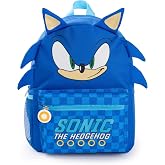 Sonic The Hedgehog Boys Backpack | Blue 3D Character Backpack with Adjustable Straps | Gamer Sports School Backpack Practical