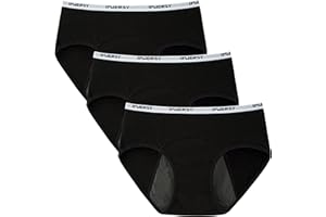 INNERSY Bragas Menstruales Niña Ropa Interior Protección Algodón Braguitas Regla 8-16 Años Pack de 3