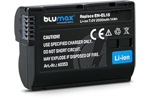 Blumax Akku ersetzt Nikon EN-EL15 EN-EL15a 2000mAh kompatibel mit DSLR D7200 D750 D500 D7000 D800 D810 D810e D600 D610 D7100 D850 D7500
