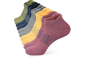 OUHOS Women Ladies White Black Trainer Running Socks Anti Blister Ankle Sports Walking Support Socks for Womens Size 4-7 Multipack Low Cut Thick Cushioned Thermal Colourful Cotton Socks 5 Pairs