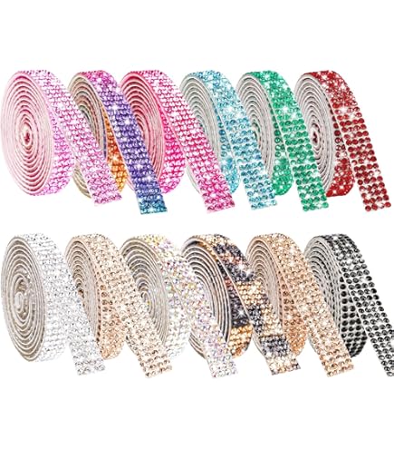 10 Rouleaux De Ruban De Strass Autocollant, Ruban Strass