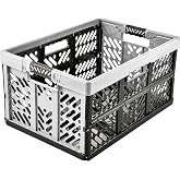 keeeper Set of 2 Sturdy Folding Boxes with Soft Handles, 54 x 37 x 28 cm, 45 L, Ben, Light Grey