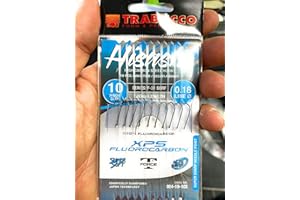 Trabucco Ami da Pesca Legati con Filo Fluorocarbon Ami Legati Hisashi F-31 Surf Ami 10 0.18 mm 200 cm Amo Trota Lago Mare Surfcasting