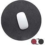 Fyy Mouse Mat, Mouse Pad, 250 x 250mm 2 in 1 Double-sided Waterproof PU Leather Mouse Pad with Non-Slip Base, Washable Round 