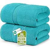 Utopia Towels - Pack of 2 Large Bath Towels (90 x 180 cm) - (Turquoise)