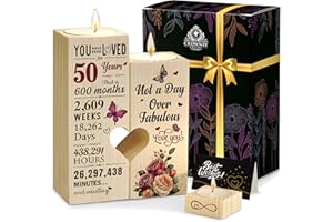 CROWNLY CRYSTAL® 50th Birthday Gifts for Women Candles Gifts for Women Personalised Gifts 50th Birthday Decorations Gifts for Grandparents Grandma Gifts for Older Women Romantic Gifts for Her