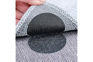 CTRUEE 10Pcs Rug Gripper, Hook and Loop Rug Pads, Rug Grippers for Laminate Floor, Carpet Stickers for Rugs, Anti Slip Rug Grips, Multi-Purpose Reusable Rug Tape for All Types and Sizes of Rugs